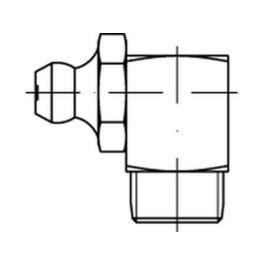 DIN 71412 5.8 Form C-M galvanisch verzinkt Kegelschmiernippel, kurz, mit Sechskant oder Vierkant, Kegelkopf 90°, Kegelgew. - Abmessung: CM10 x 1 SW11 VE=S (100 Stück )