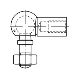 DIN 71802 Stahl Form AS galvanisch verzinkt Winkelgelenke mit Gewindezapfen, Sechskantmutter und Sicherungsbügel - Abmessung: AS 19-M 14x1,5 VE=S (10 Stück )