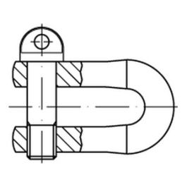DIN 82101 Stahl Form A galvanisch verzinkt Schäkel, geschmiedet - Abmessung: A 1 VE=S (25 Stück )