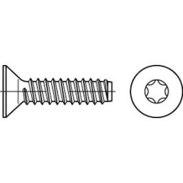 ISO 14586 Stahl, geh. Form F galvanisch verzinkt Senk-Blechschrauben, mit Zapfen, mit Innensechsrund - Abmessung: 5,5 x 90 -F VE=S (100 Stück )