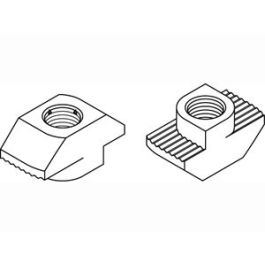 Artikel 87014 Stahl für Profil 8 galvanisch verzinkt Hammermuttern für T-Nuten mit Bremsmoment, hohe Form - Abmessung: 8 mm, M 6 VE=K (100 Stück )