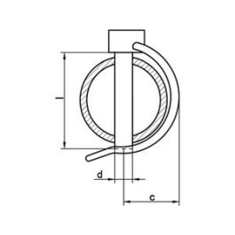 Artikel 88023 Stahl galvanisch verzinkt Rohrklappstecker - Abmessung: 10 x 60 x 32 VE=S (25 Stück )