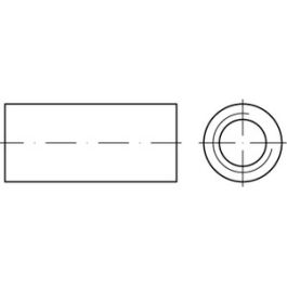 Artikel 88088 A 2 Verbindungsmuffen, rund, durchgehendes Innengewinde - Abmessung: M 16 x 40 x 22 VE=S (10 Stück )