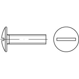 Artikel 88107 A 2 Flachrundschrauben mit Schlitz, Bordwandschr., mit Gewinde bis Kopf - Abmessung: M 8 x 60 VE=S (100 Stück )