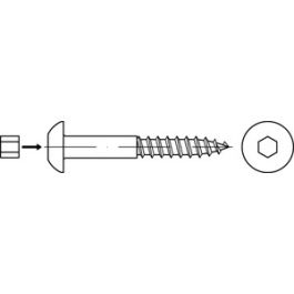 Artikel 88110 Stahl galvanisch verzinkt Diebstahlhemmende Schrauben, Halbrund- Holzschrauben mit Vernietungsstift - Abmessung: 10 x 130 VE=S (50 Stück )
