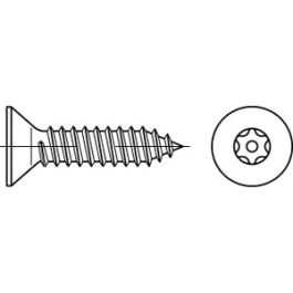 Artikel 88115 A 2 PIN-ISR Diebstahlhemmende Schrauben mit Senkkopf DIN 7982, Blechschr.-gew., ISR u. Zapfen - Abmessung: 4,2 x 16 VE=S (100 Stück )