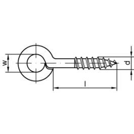 Artikel 88133 Stahl Typ 1 galvanisch verzinkt Ringschraubösen Typ 1, mit Holzschrauben-Gewinde - Abmessung: 50 x 20(5,2/7) VE=S (100 Stück )