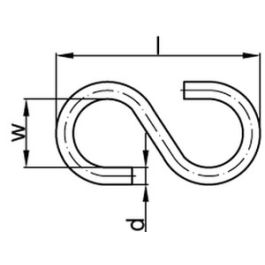 Artikel 88135 Stahl Typ 45 galvanisch verzinkt S-Haken Typ 45 - Abmessung: 80 x 22 x 7,6 VE=S (100 Stück )