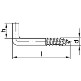 Artikel 88137 Stahl Typ 4 galvanisch verzinkt Gerade Schraubhaken Typ 4, mit Holzschrauben-Gewinde - Abmessung: 100 x 6,0 x 18 VE=S (100 Stück )