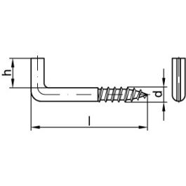Artikel 88139 Stahl Typ 7 galvanisch verzinkt Schlitzschraubhaken Typ 7, mit Holzschrauben-Gewinde - Abmessung: 100 x 5,8 x 12 VE=S (100 Stück )