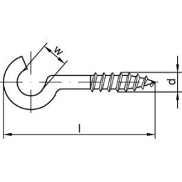 Artikel 88140 Stahl Typ 11 galvanisch verzinkt Gebogene Schraubhaken Typ 11, mit Holzschrauben-Gewinde - Abmessung: 100 x 4,8 x 25 VE=S (100 Stück )