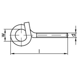 Artikel 88145 Stahl Typ 18E galvanisch verzinkt Starke Deckenhaken Typ 18E, gewundene Form, mit metrischem Gewinde - Abmessung: M 12 x 180 x 22 VE=S (10 Stück )