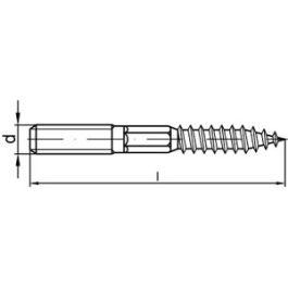 Artikel 88149 A 2 Typ 23 E Stockschrauben mit metrischem und Holzschraubengewinde - Abmessung: M 10 x 200 VE=S (25 Stück )