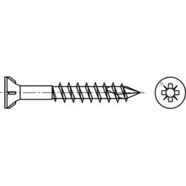 Artikel 88190 Stahl SPAX Seko-Z YELLOX SPAX Glasleistenschrauben mit Spitze und Fäsrippen, Senkkopf, Pozidriv-KS - Abmessung: 3,5 x 40/23-Z2 VE=S (200 Stück )