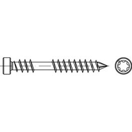Artikel 88192 A 4 SPAX D-Zyko-T SPAX Schrauben D für Terrassen-Dielen, mit Fixiergewinde, Spitze, Zylinderkopf - Abmessung: 6 x100/40 -T VE=S (100 Stück )