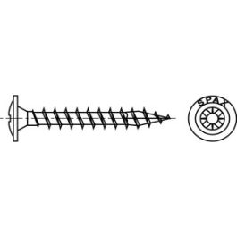 Artikel 88197 Stahl SPAX R-Z Oberfläche WIROX SPAX Rückwandschrauben mit Spitze Rückwandkopf, Pozidriv-Kreuzschlitz - Abmessung: 5 x 60/56-Z VE=S (500 Stück )