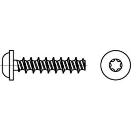 Artikel 88204 Stahl geh. RSTplus galvanisch verzinkt Gewindefurchende Schrauben f. Kunststoff LIKO, angepresste Scheibe, ISR - Abmessung: 6 x 25 -T30 VE=S (250 Stück )
