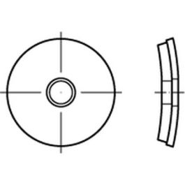 Artikel 88277 A 2 Dichtscheiben, gewölbte Metallscheiben mit aufvulkanisierter Dichtungslage - Abmessung: 29 x 6,8 x 1 VE=S (1000 Stück )