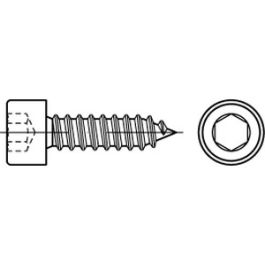 Artikel 88312 A 2 Form C Zylinder-Blechschrauben mit Innensechskant mit Spitze - Abmessung: C 6,3 x 70 VE=S (200 Stück )