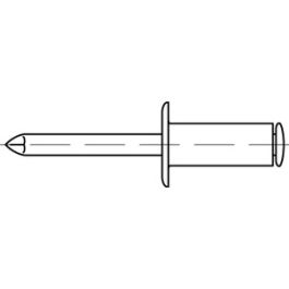 Artikel 88405 Niet A 2 A Dorn Stahl, verz. Offene Blindniete mit Sollbruchdorn, ~DIN 7337, A = Flachkopf - Abmessung: 5 x 10 VE=S (500 Stück )