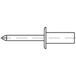 Artikel 88420 Niet Cu-Leg. CAP- F Dorn A 2 Geschlossene Blindniete mit Sollbruchdorn, Flachrundkopf - Abmessung: 3,2 x 9 VE=S (500 Stück )