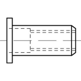 Artikel 88490 A 2 MB-F Blindniet-Muttern, rund, offen, mit Mehrbereichsschaft, Flachkopf - Abmessung: M 8 / 0,5 - 6,5 VE=S (100 Stück )