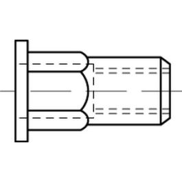 Artikel 88483 A 2 6kt-F Blindniet-Muttern, Sechskant, offen, Flachkopf - Abmessung: M 10 / 1,0 - 3,5 VE=S (200 Stück )