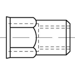 Artikel 88484 A 2 6kt-S-klein Blindniet-Muttern, Sechskant, offen, kleiner Senkkopf - Abmessung: M 10 /1,0 -3,5 VE=S (200 Stück )