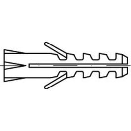 Artikel 88500 Nylon S FISCHER Spreizdübel S für Holz- und Spanplattenschrauben - Abmessung: S 10 x 50/ 8 VE=K (50 Stück )