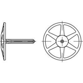 Artikel 88514 Kunststoff DHK FISCHER Dämmstoffhalter DHK, Teller Ø 90 - Abmessung: DHK 220 VE=S (100 Stück )