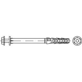Artikel 88542 Dübel-Nylon SXR-FUS Schrauben A 4 FISCHER Langschaftdübel SXR-FUS mit Sechskantkopf (SW13) und ISR T40 - Abmessung: SXR 10x180 FUS VE=S (50 Stück )