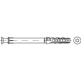 Artikel 88542 Dübel-Nylon SXR-T Schrauben A 4 FISCHER Langschaftdübel SXR-T mit Senkkopfschraube, Innensechsrund - Abmessung: SXR 10x 80 T VE=S (50 Stück )